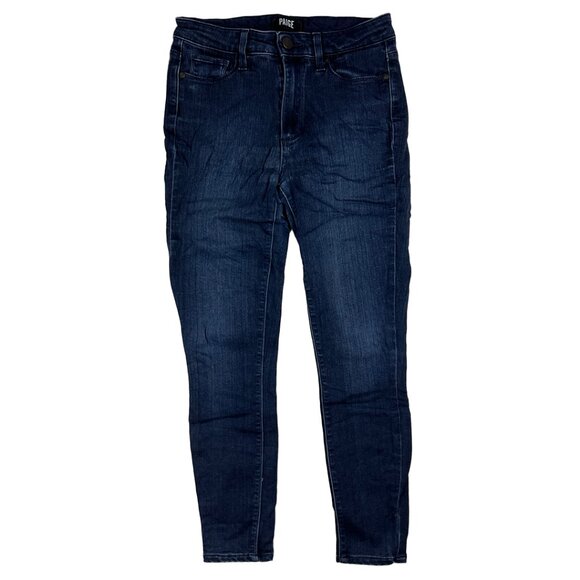 Paige Hoxton Ultra Skinny Dark Wash Blue Jeans Size 27 Straight Leg Slim Stretch - Picture 2 of 15